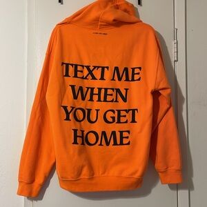 Lonely Ghost Text Me When You Get Home Hoodie - Orange, Size M